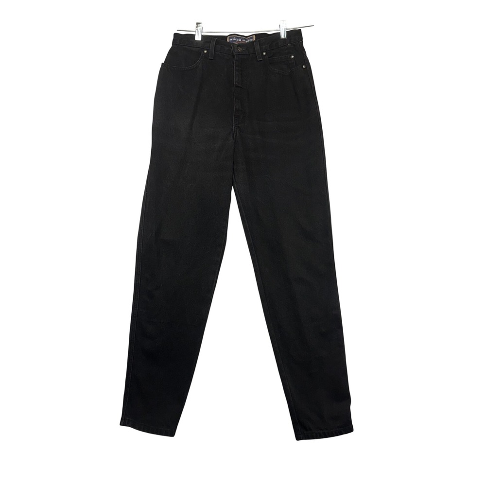 Vintage Harley Davidson Biker Blues Jeans Black High Waist Tapered Leg USA Sz 12